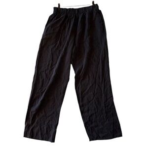 Brynn Walker Black Wide Leg Pants Relaxed Fit Minimalist 100% Tencel Size Large